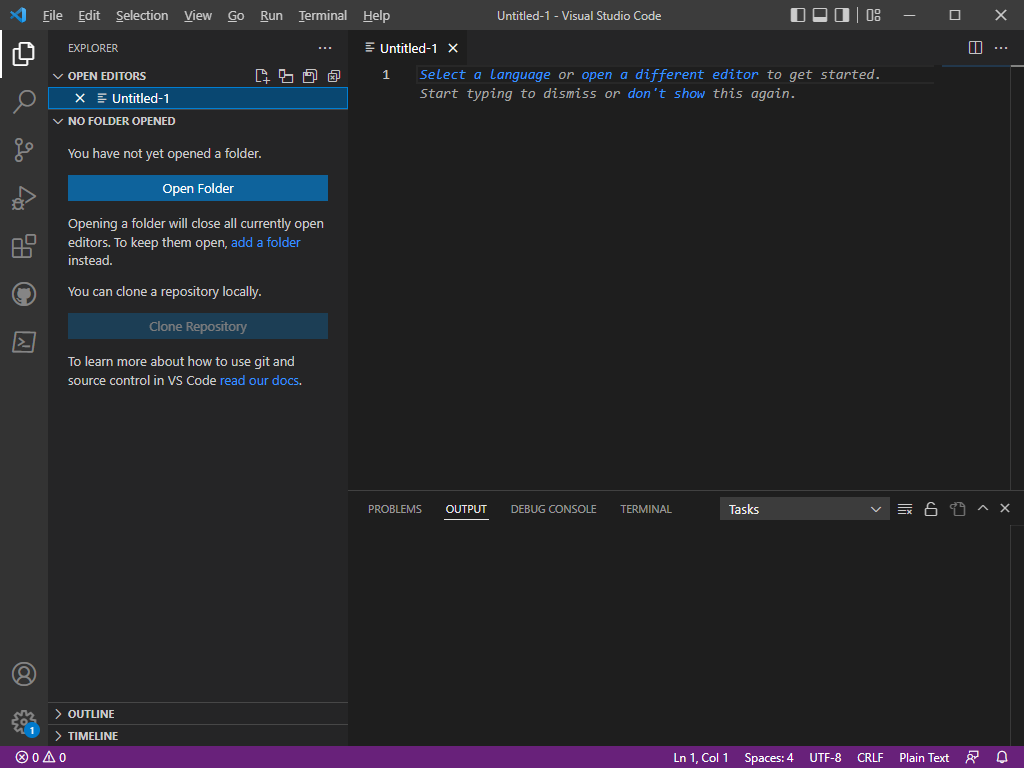 An Image displaying the VS Code IDE. A folder pane on the left is open, along with a script pane, and a console pane. All with black background and white and blue text.