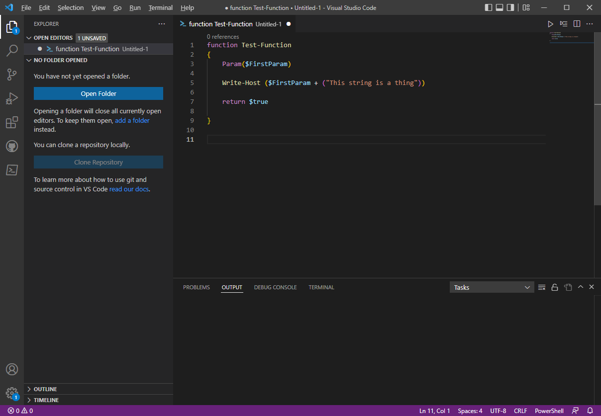 VS Code with a function displayed. The function is color coded with pink, blue, yellow, and orange text.